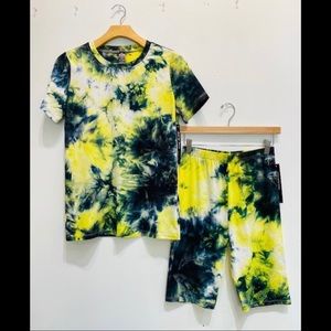 Tie Dye Set (short sleeve top & biker shorts)